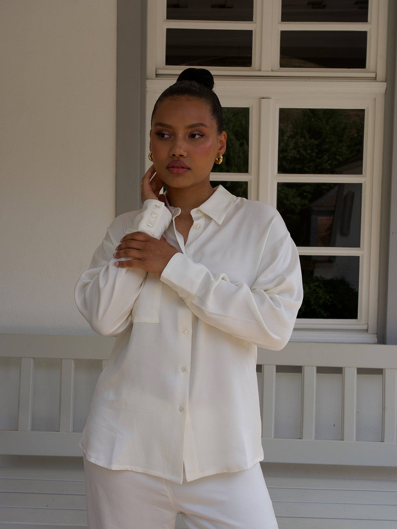 ROMANTIC - Longsleeve Blouse • Oyster – NINETY-9