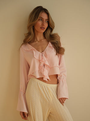 ROMANTIC - Longsleeve Volant Blouse • Blossom