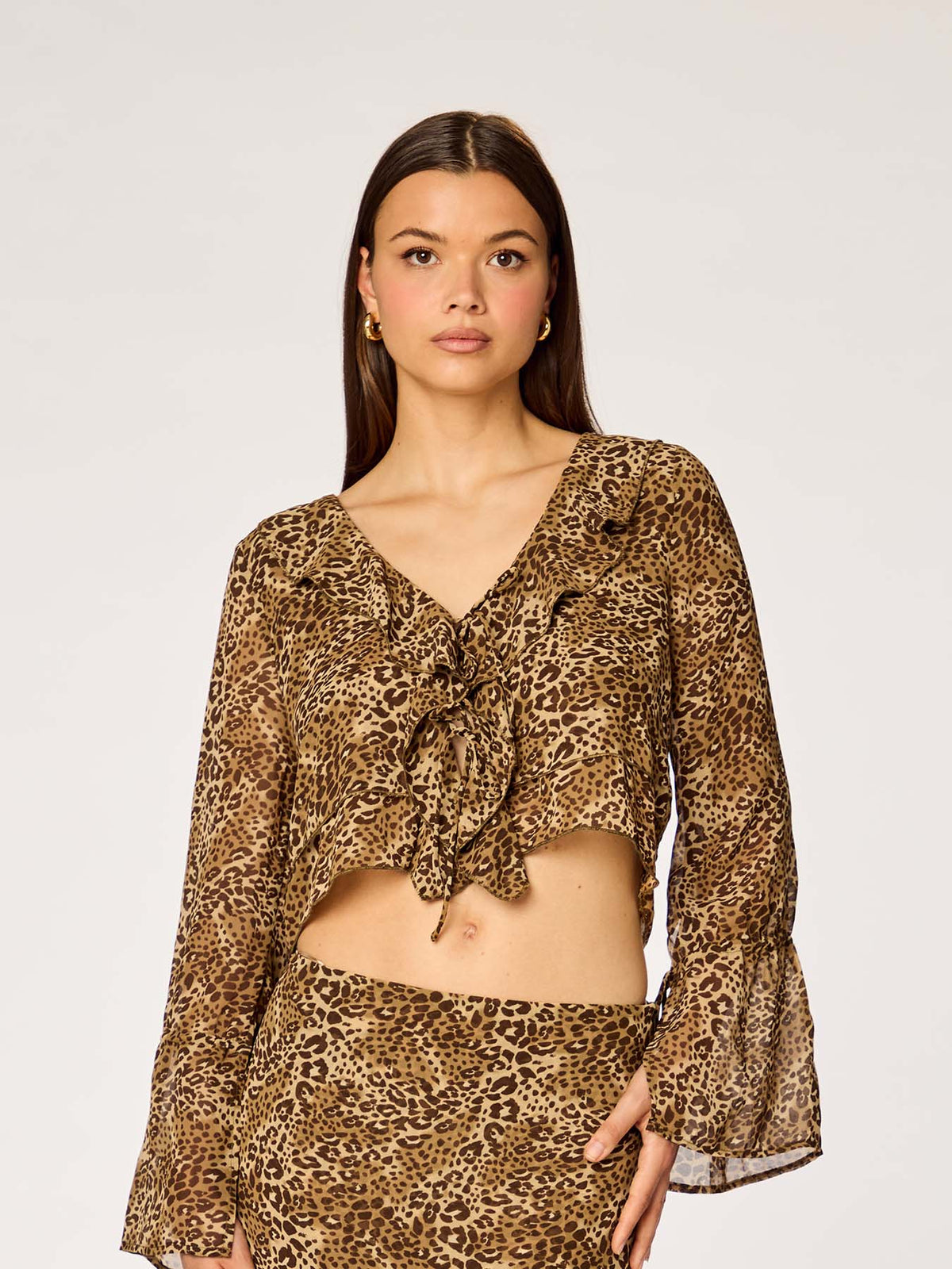 ROMANTIC - Sheer Longsleeve Volant Blouse • Leo