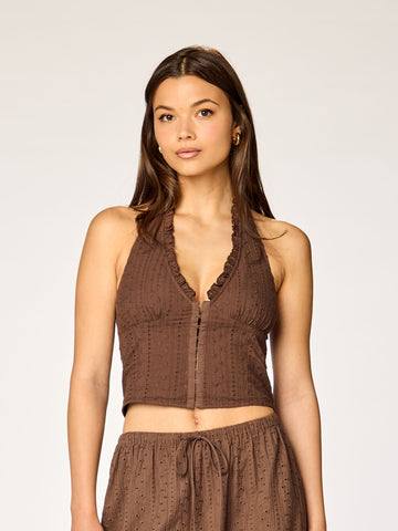 BREEZE - Halter Top • Dark Mocha