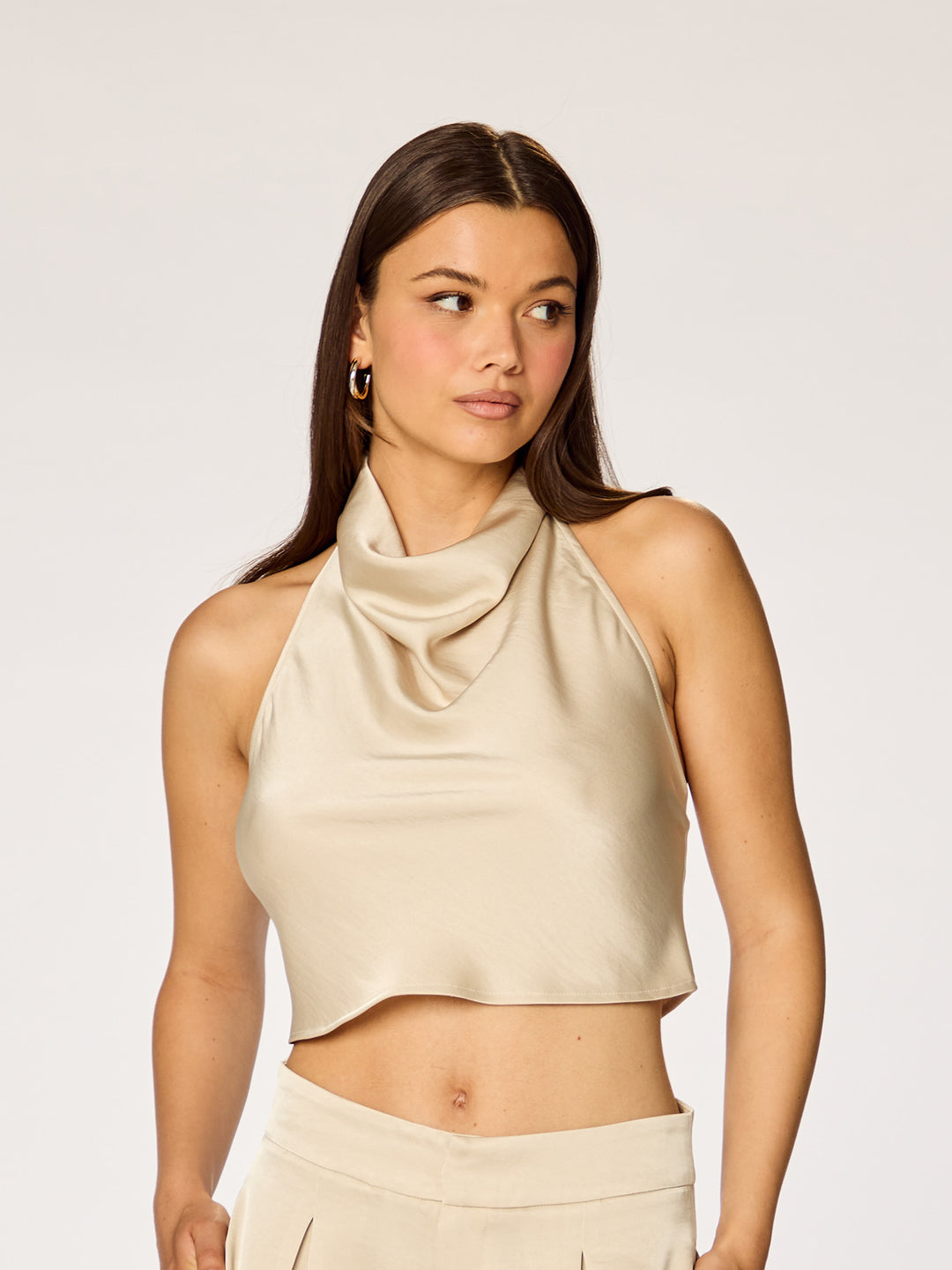 SAYA - Pleated Cup Top • Shiny Affogato