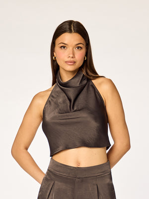IVY - Halter Top • Dark Oak