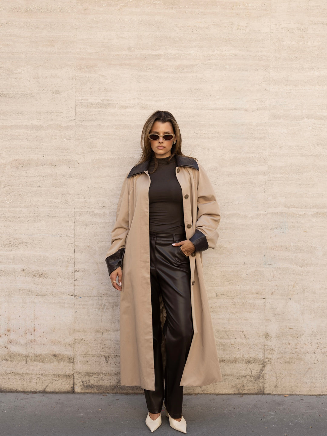 ORA - PU Leather Pants • Cocoa