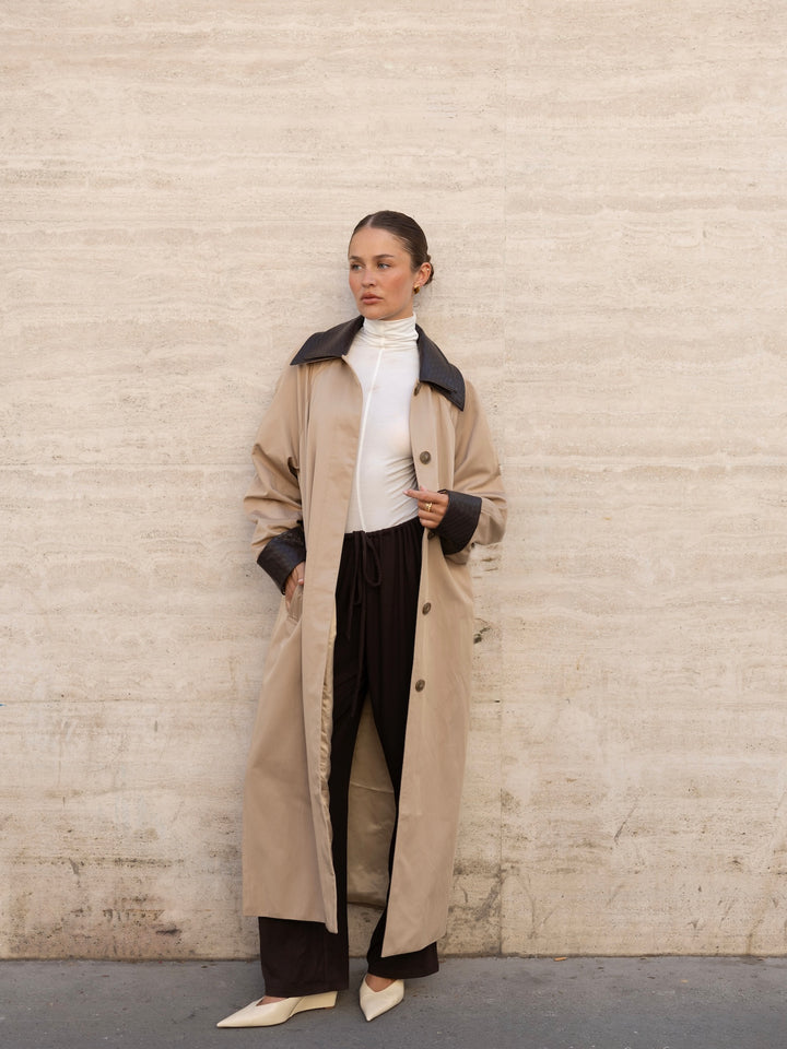COVEN - Double Collar Trenchcoat • Tobacco