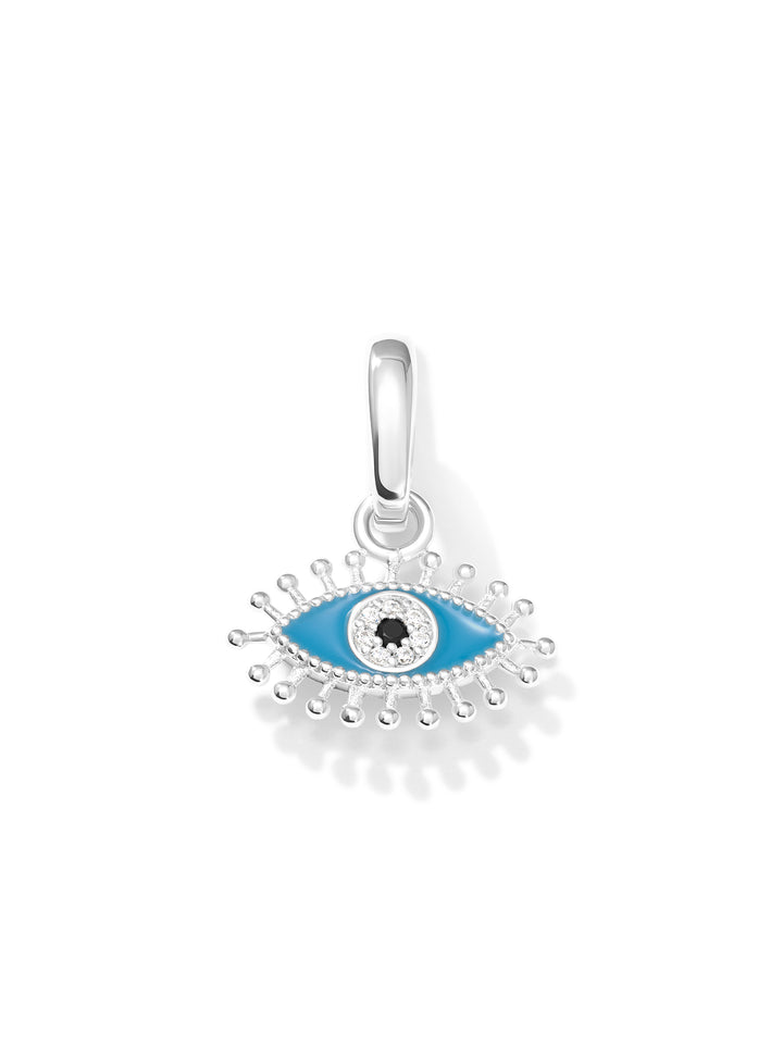 BLUE EVIL EYE - Charm • Color: White Gold