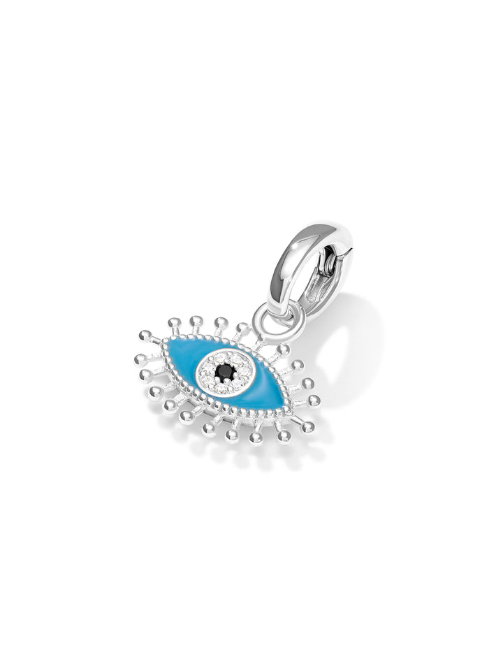 BLUE EVIL EYE - Charm • Color: White Gold