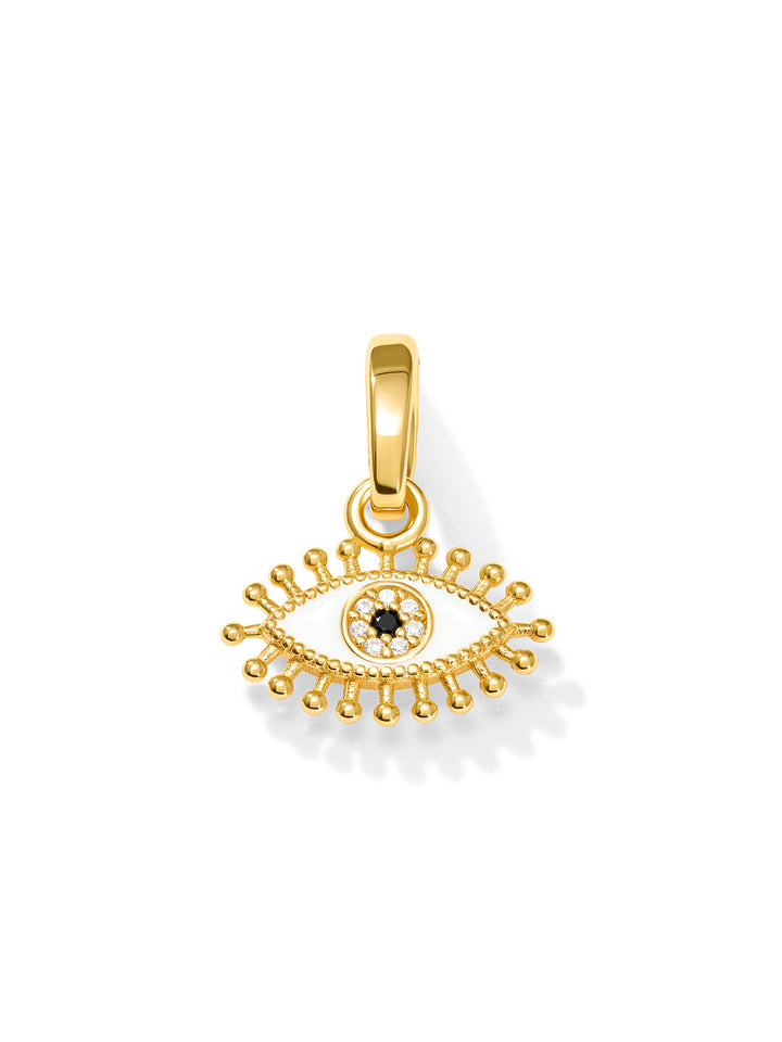 WHITE EVIL EYE - Charm • Color: 18K Yellow Gold