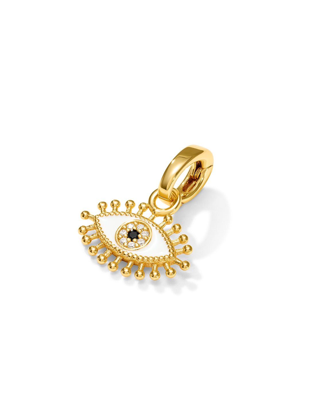 WHITE EVIL EYE - Charm • Color: 18K Yellow Gold