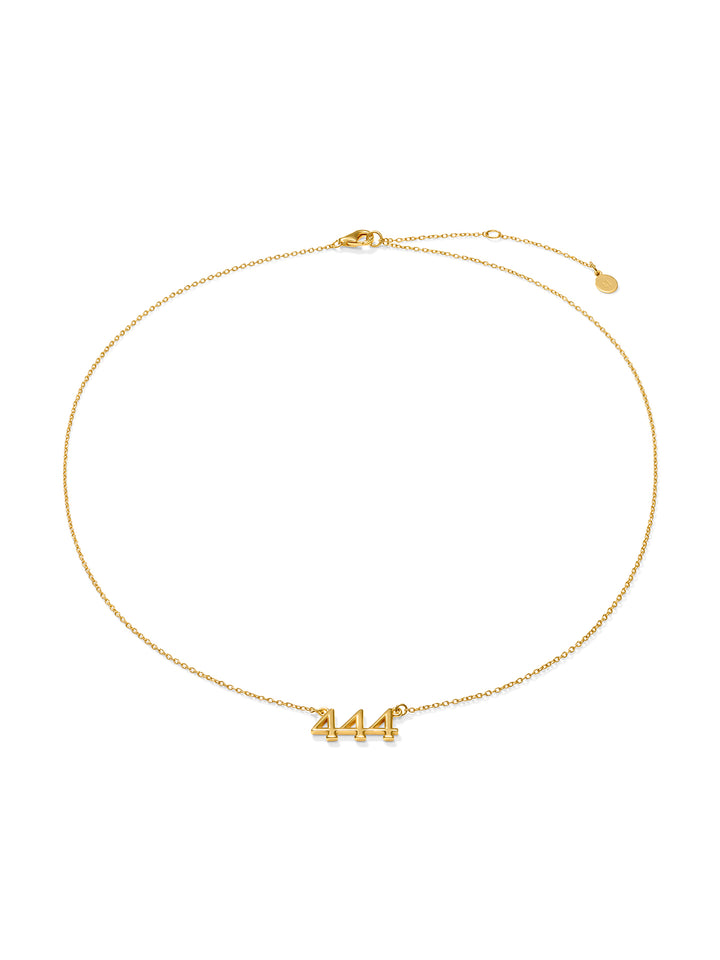 444 Angel Number - Necklace • Color: 18K Yellow Gold