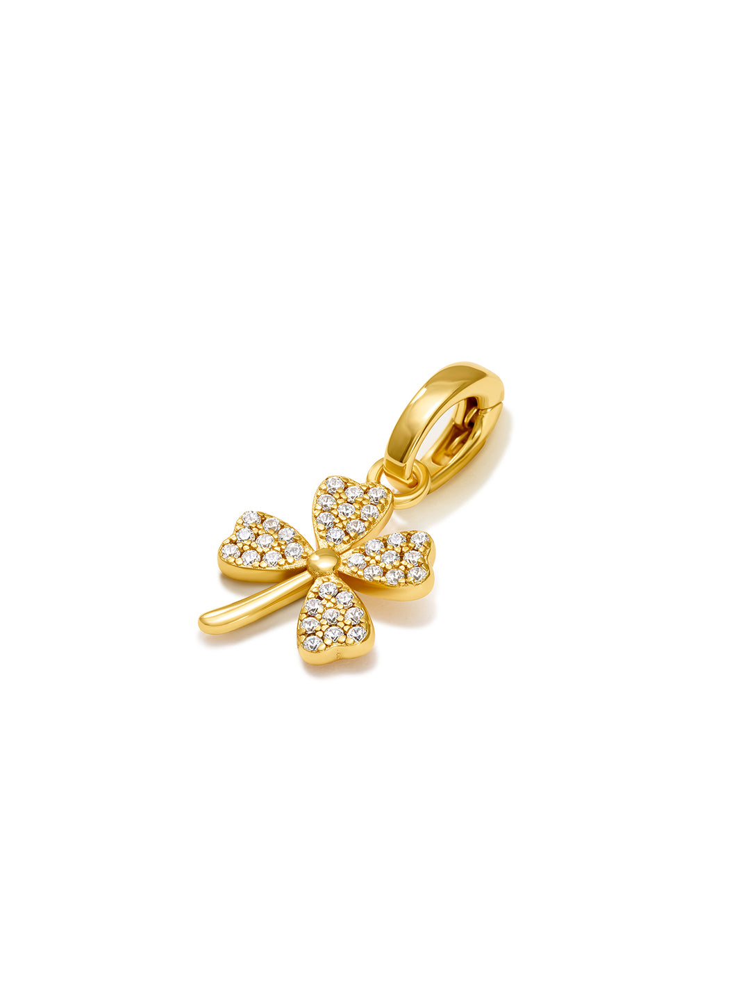 CLOVER - Charm • Color: 18K Yellow Gold-CZ-white