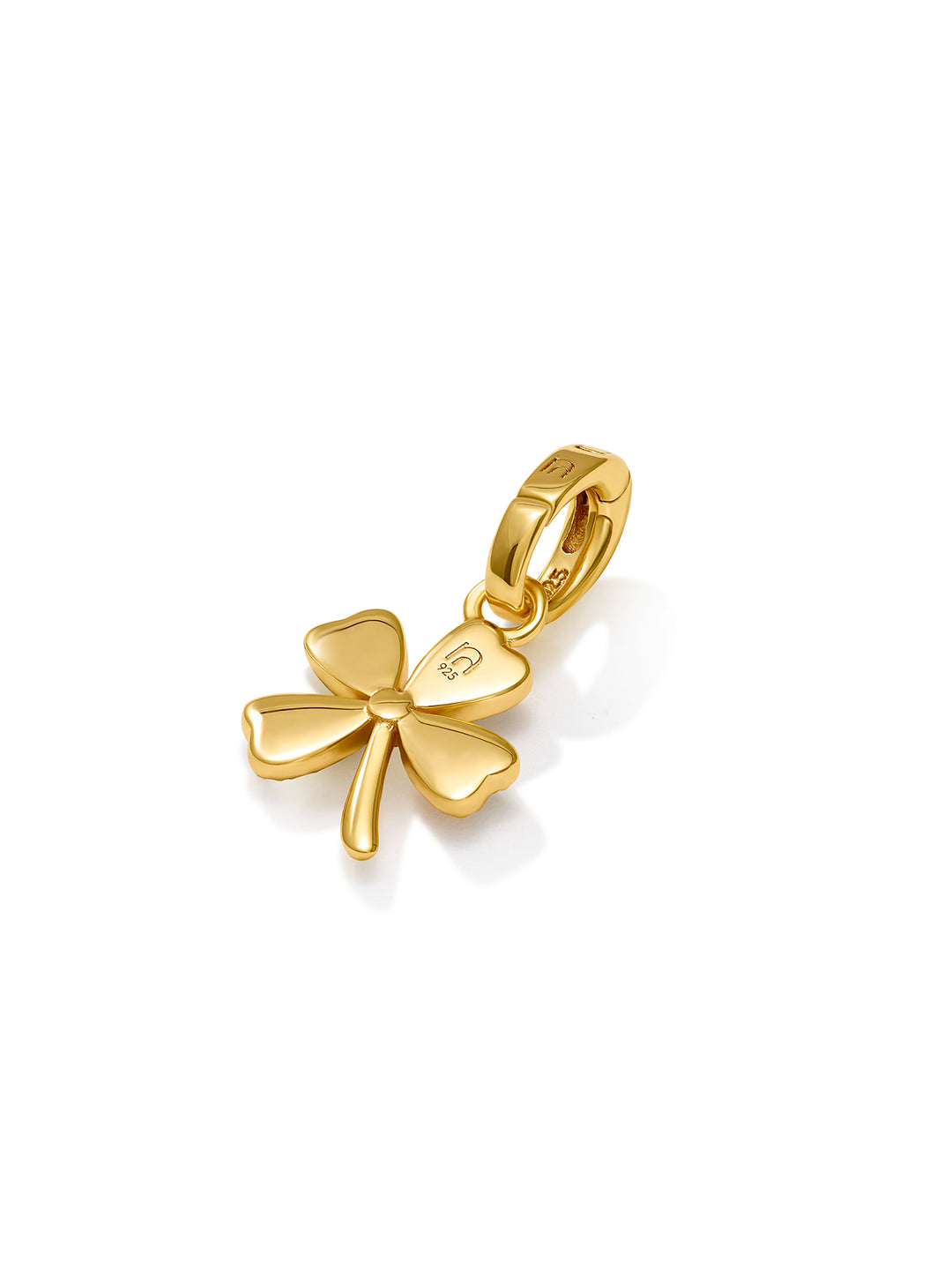 CLOVER - Charm • Color: 18K Yellow Gold-CZ-white