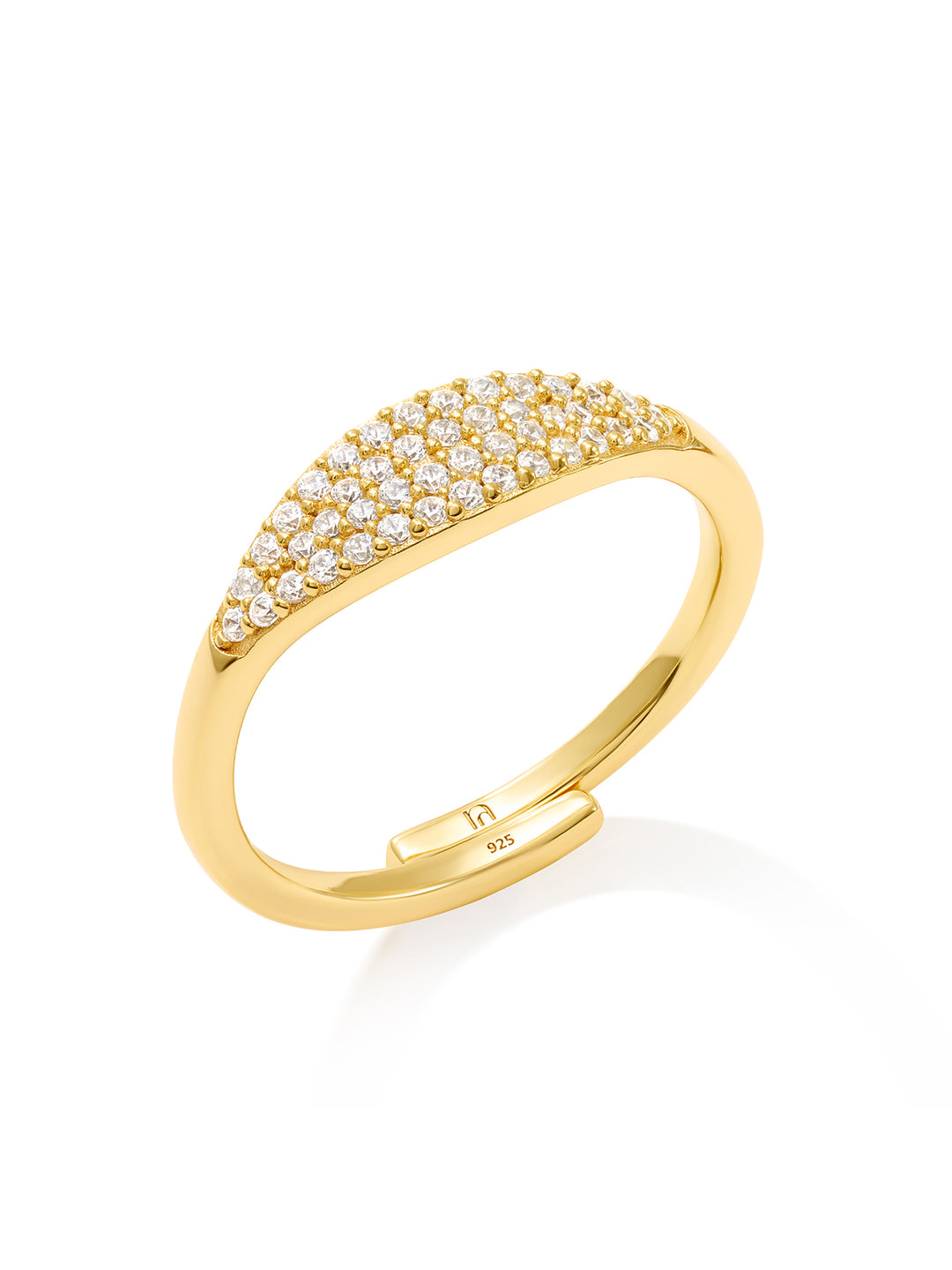 PRECIOUS - Adjustable Ring • Color: 18K Yellow Gold-CZ-white