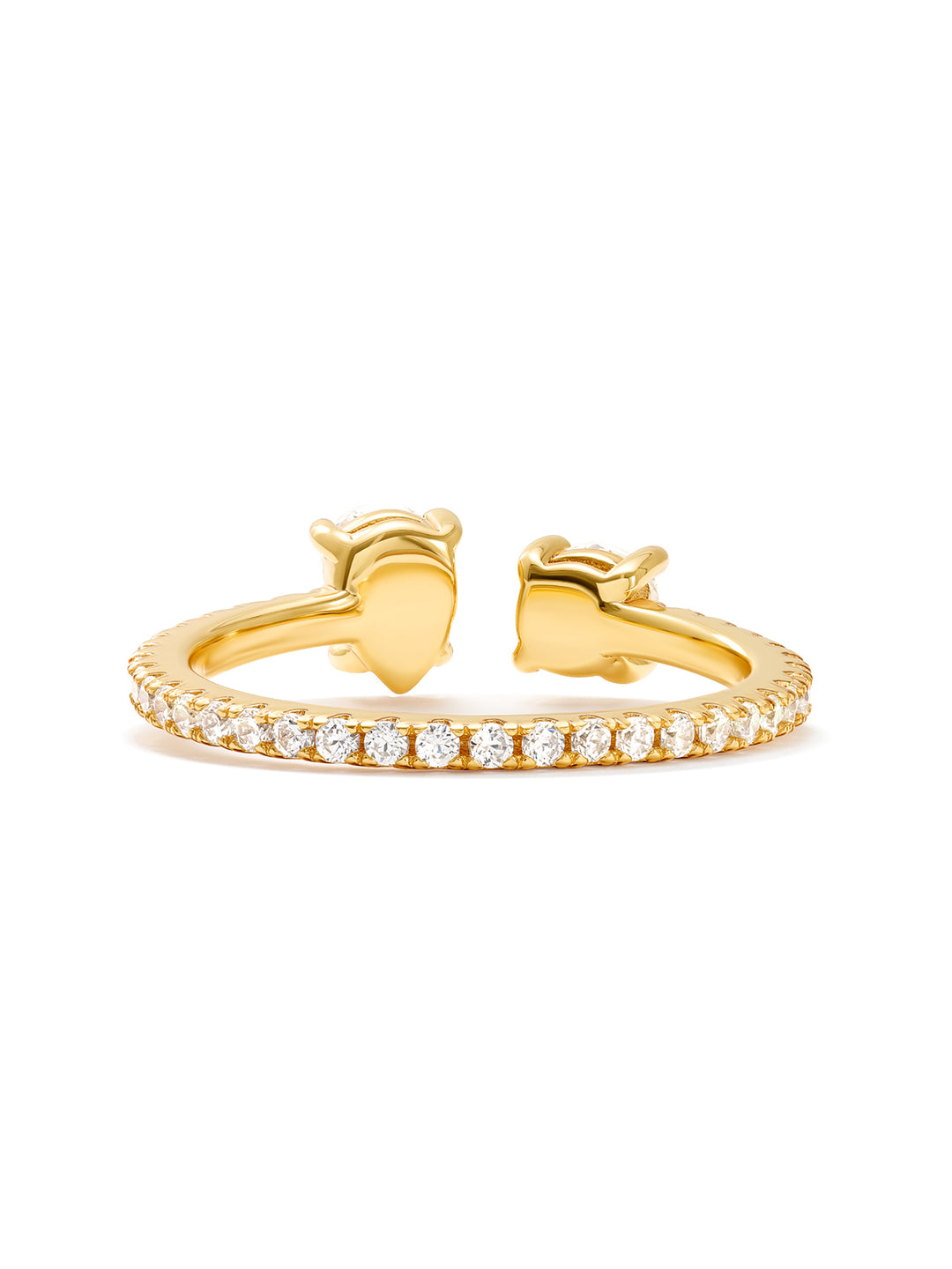 TWIN - Ring • Color: 18K Yellow Gold-CZ-white