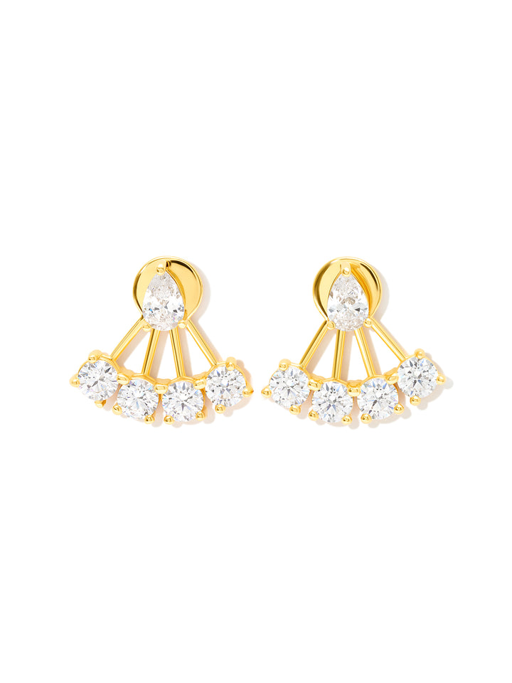 LIGHT DROP - Earrings • Color: 18K Yellow Gold-CZ-white