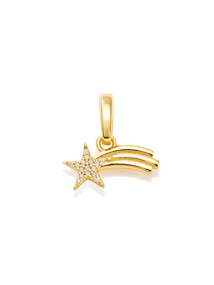 SHOOTING STAR - Charm • Color: 18K Yellow Gold-CZ-white