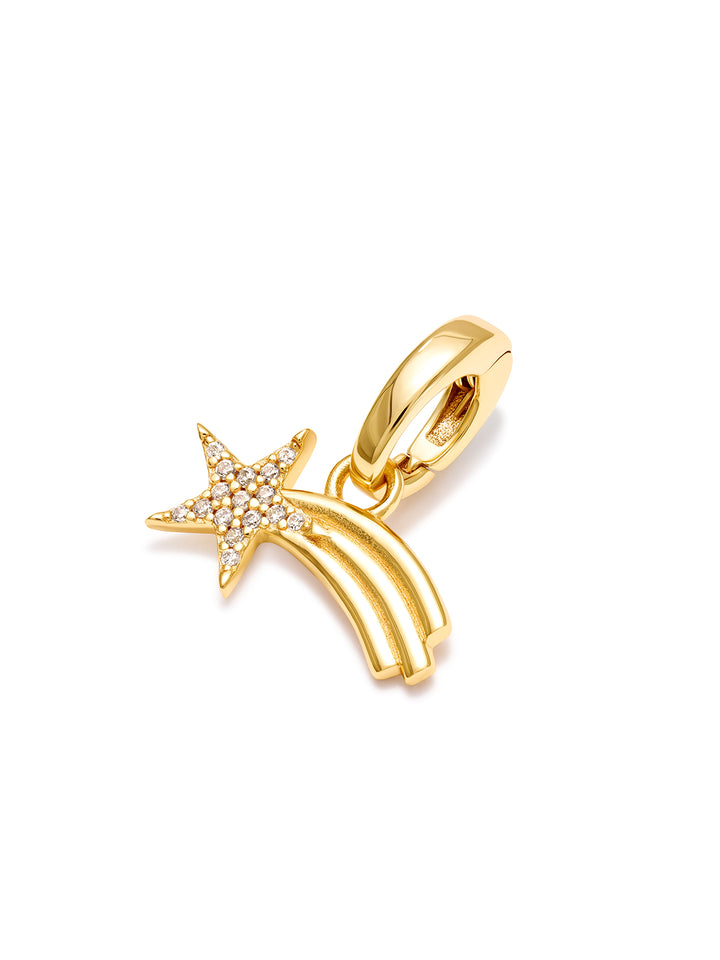 SHOOTING STAR - Charm • Color: 18K Yellow Gold-CZ-white