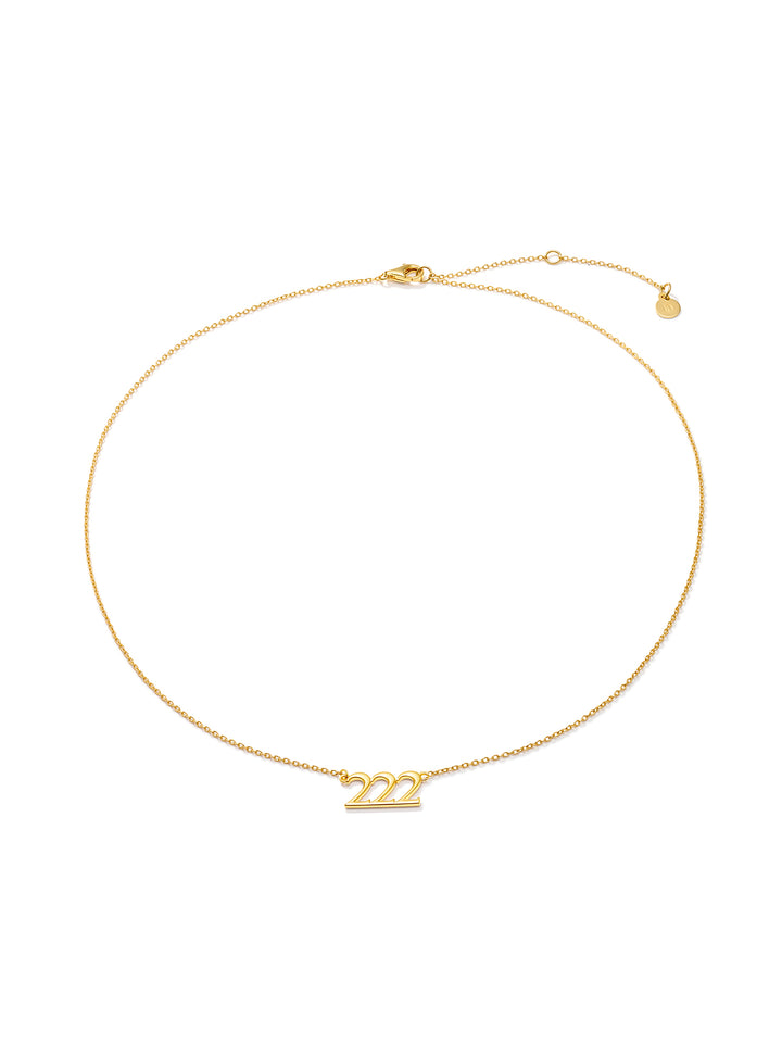 222 ANGEL NUMBER - Necklace • Color: 18K Yellow Gold