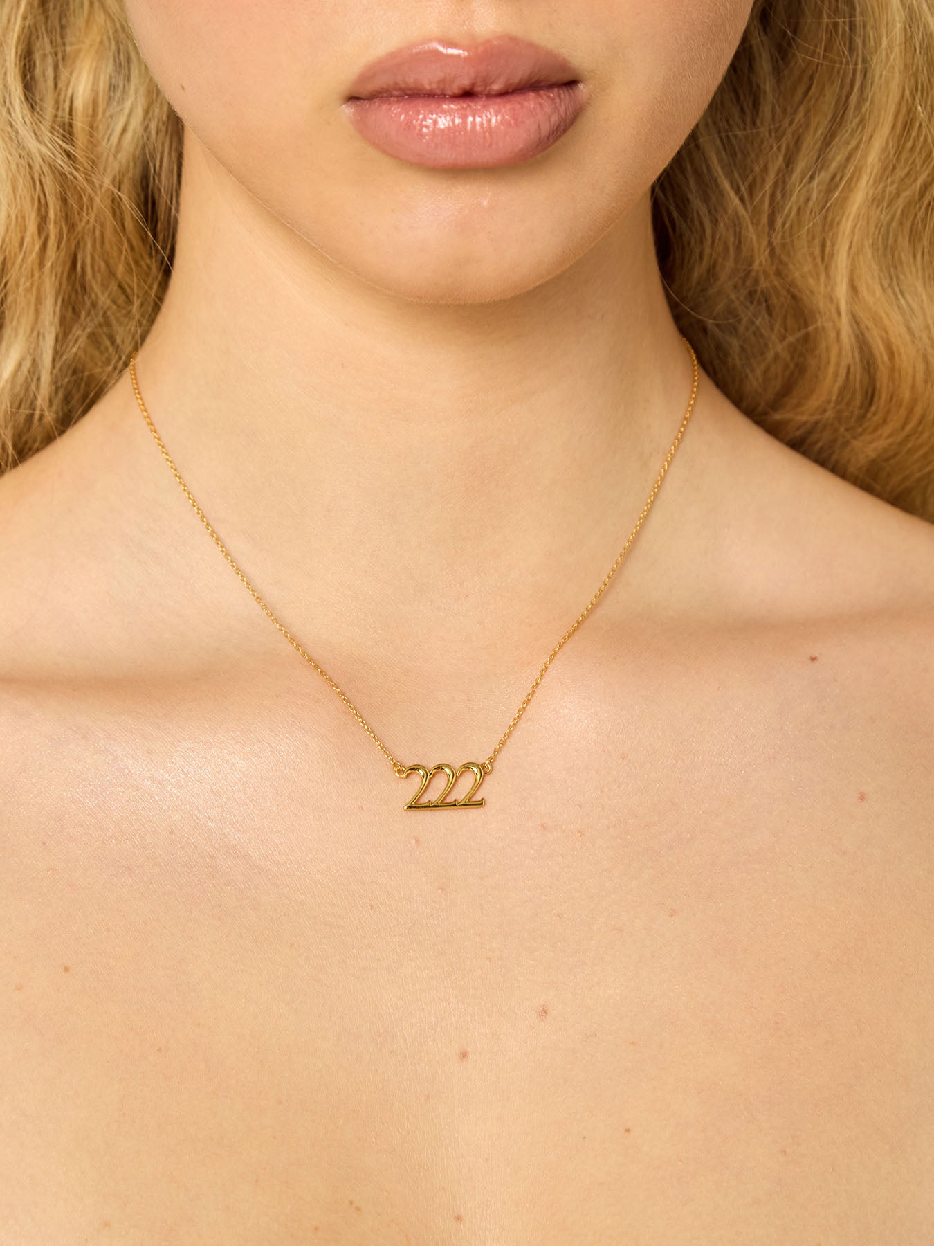 222 ANGEL NUMBER - Necklace • Color: 18K Yellow Gold – NINETY-9
