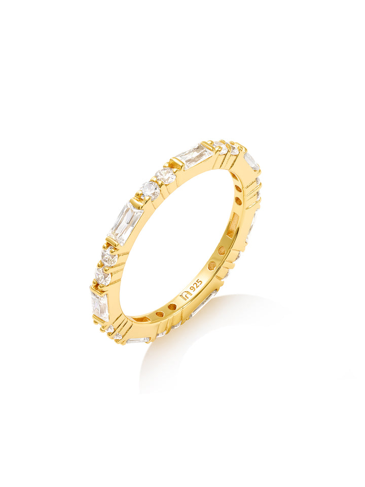 PURE - Ring • Color: 18K Yellow Gold-CZ-white