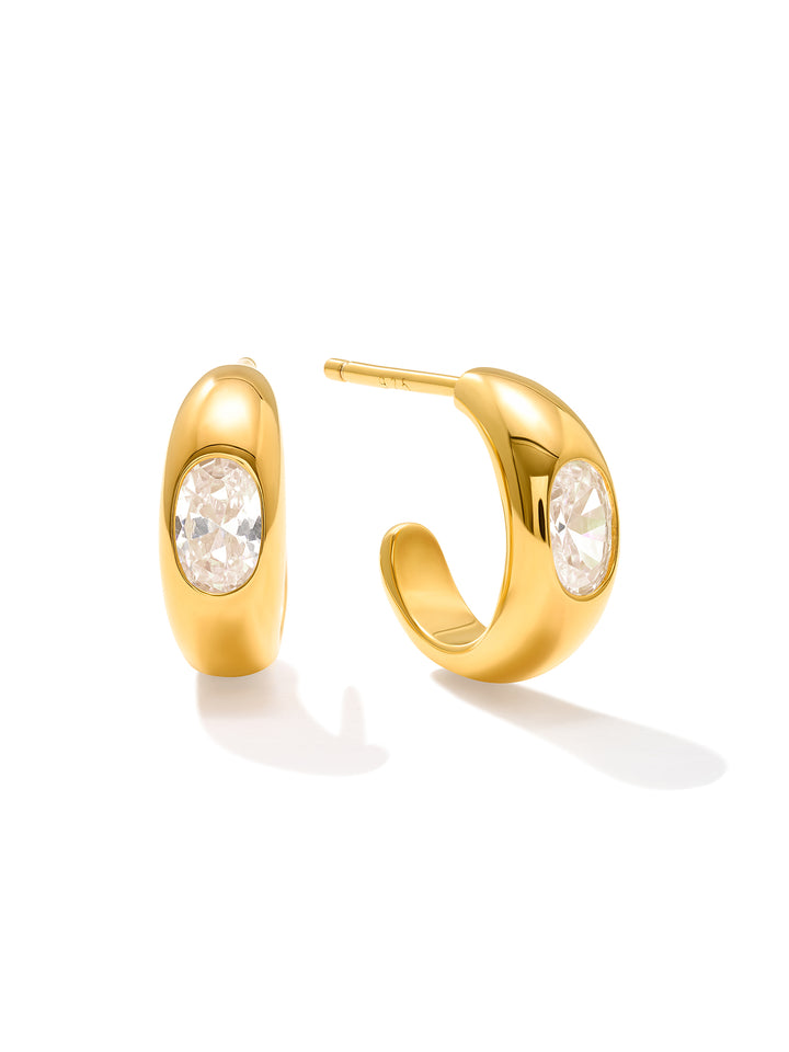 CHUNKY OVAL - Earrings • Color: 18K Yellow Gold