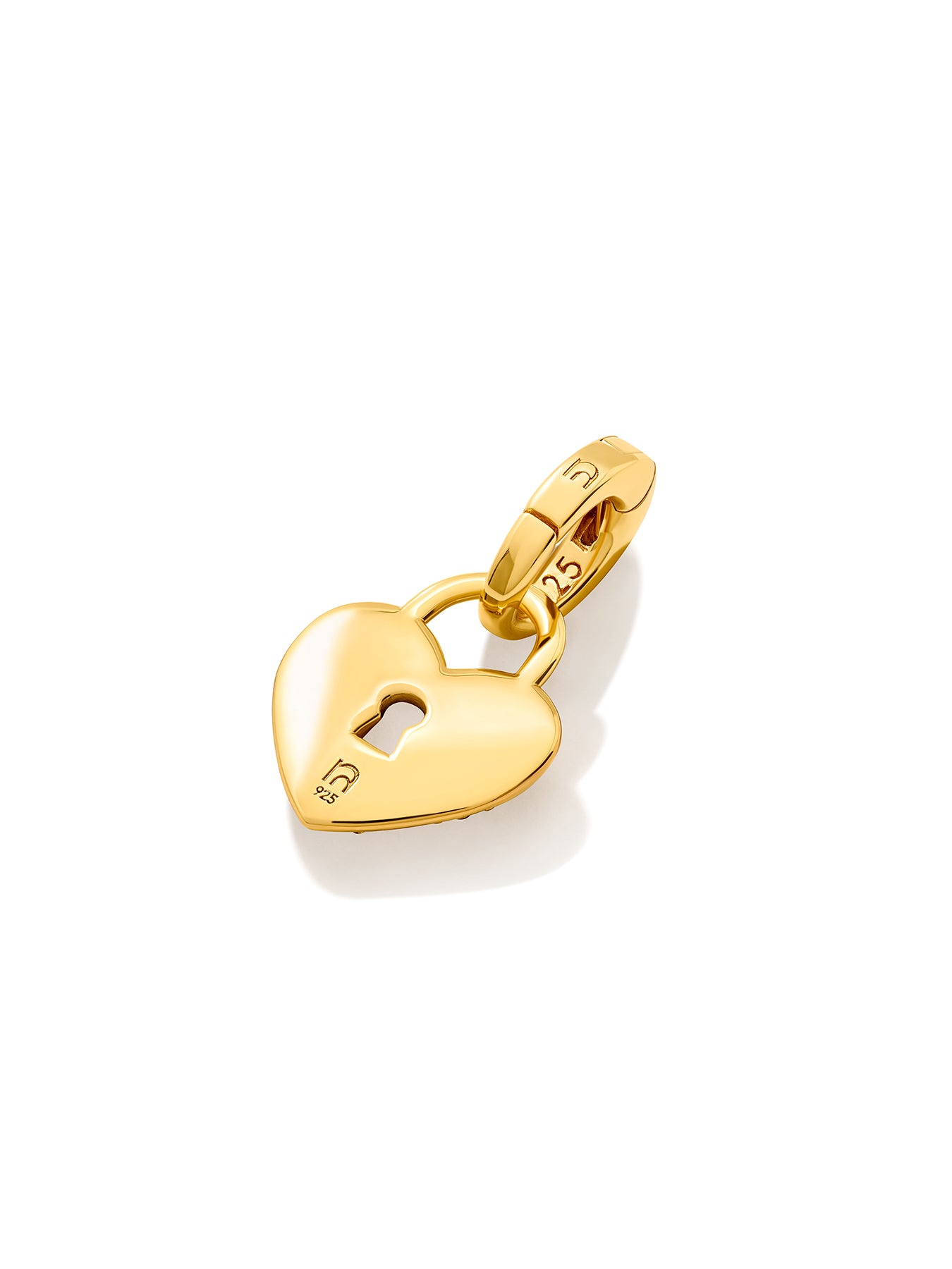 SPARKLE LOCKED HEART - Charm • Color: 18K Yellow Gold – NINETY-9
