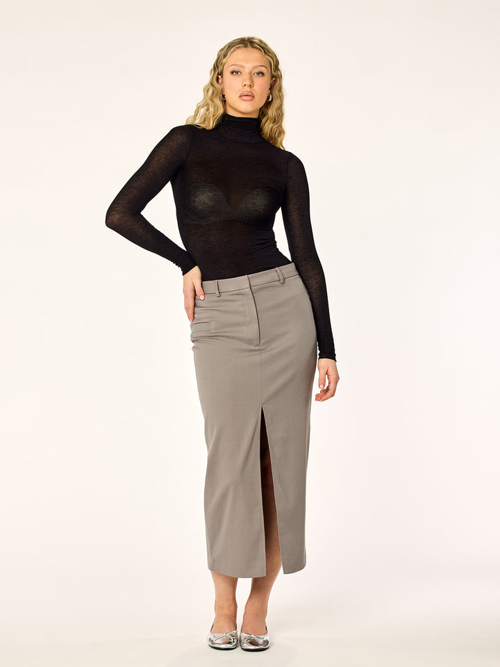 BLAZING - Midi Slit Skirt • Grey