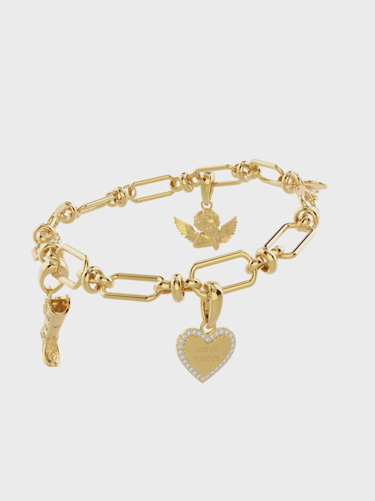 ☆Angle    Heart☆ ANGEL HEART - Charm • Color: 18K Yellow Gold – NINETY-9