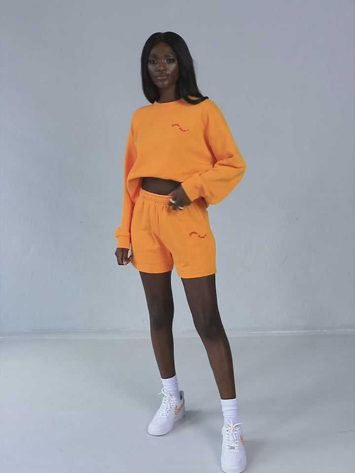 SET - SUMMER - Sweatshirt and - Shorts • Bright Orange