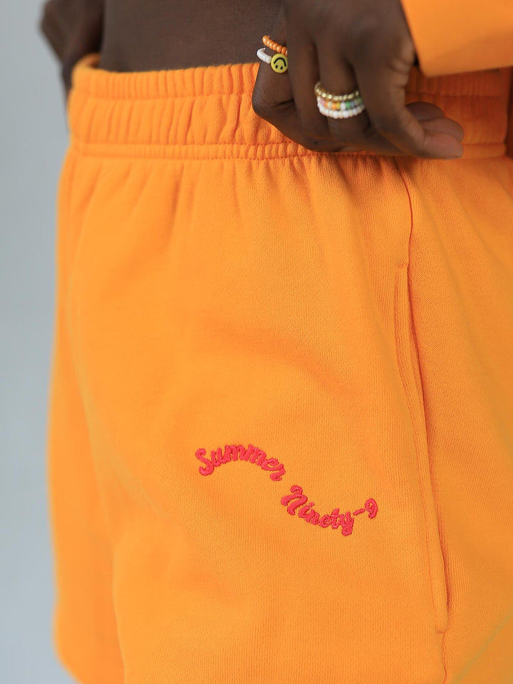 SET - SUMMER - Sweatshirt and - Shorts • Bright Orange