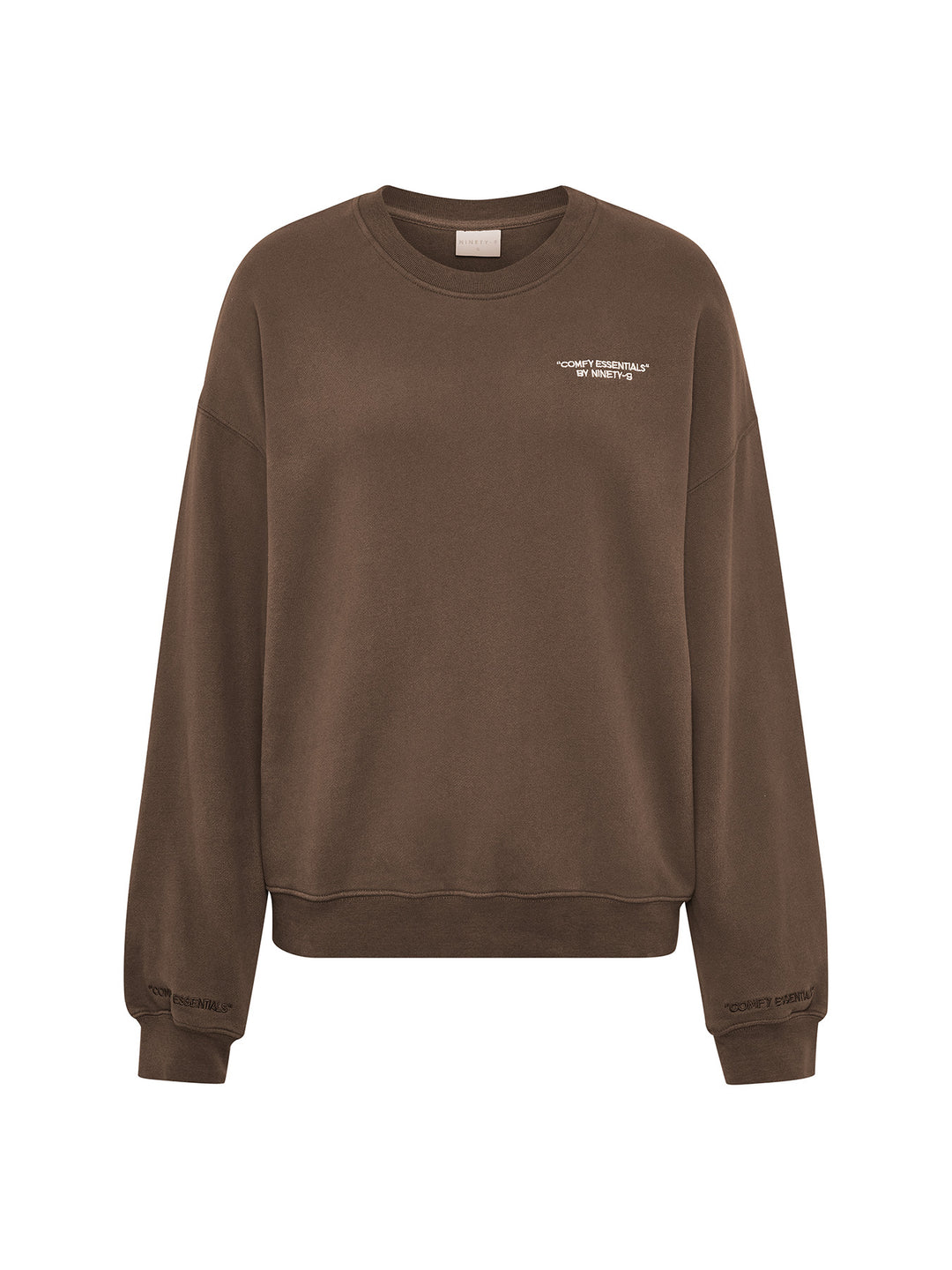 SET ESSENTIALS SWEATSHIRT AND SWEATPANTS • BROWN – NINETY-9