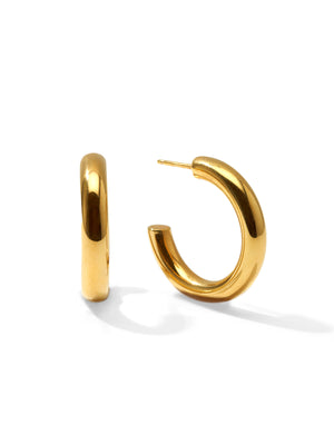 STAPLE Hoops Medium • Color: 18K Yellow Gold