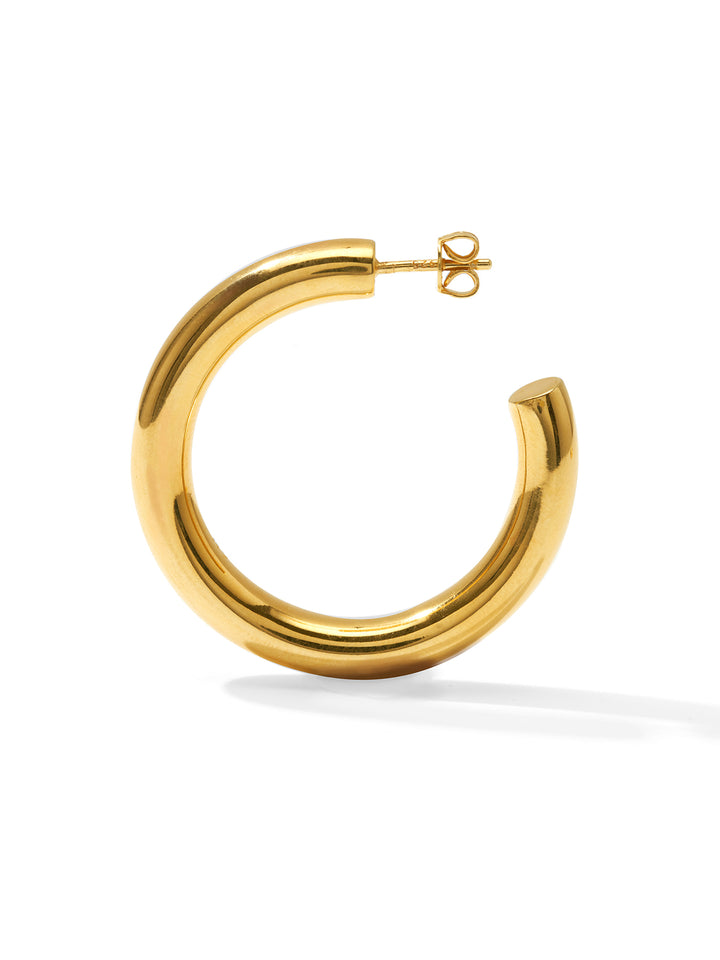 STAPLE Hoops Large • Color: 14K Yellow Gold