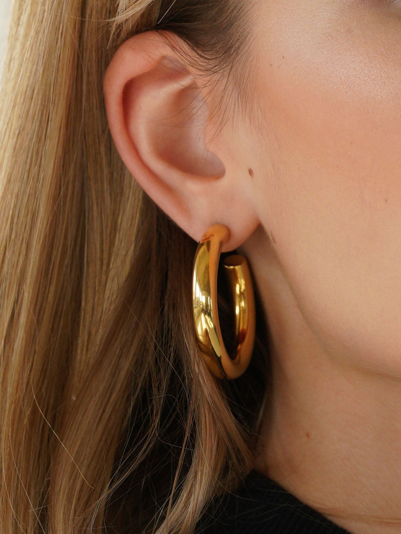 STAPLE Hoops Large Color 18K Yellow Gold