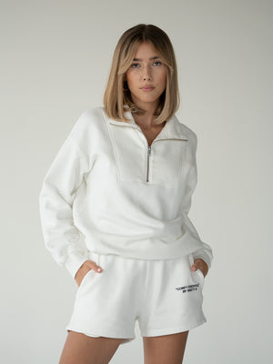 ESSENTIALS - Half-Zip Sweater  •  Off-White