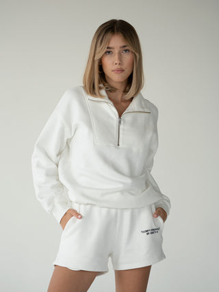 ESSENTIALS - Half-Zip Sweater  •  Off-White
