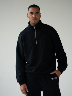 ESSENTIALS - Half-Zip Sweater  •  Black