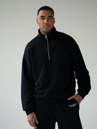 ESSENTIALS - Half-Zip Sweater  •  Black