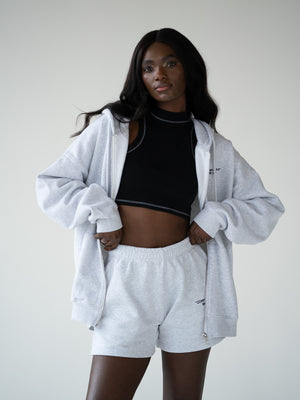 ESSENTIALS - Zipper Hoodie  •  Light Grey