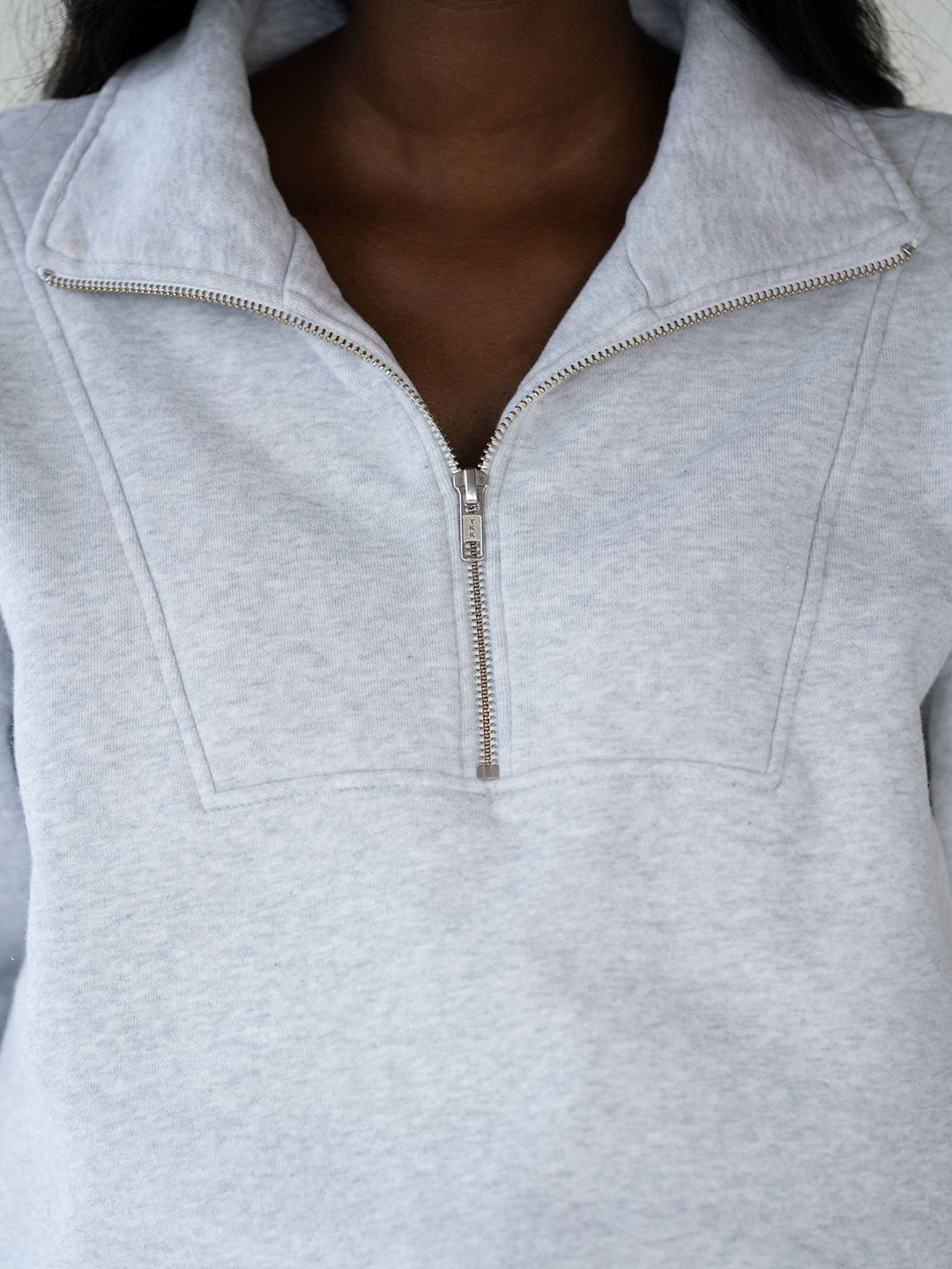 ESSENTIALS - Half-Zip Sweater  •  Light Grey