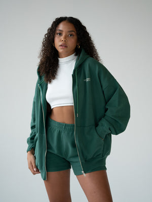 ESSENTIALS - Zipper Hoodie  •  Forest Green