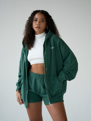 ESSENTIALS - Zipper Hoodie  •  Forest Green