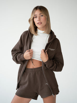 ESSENTIALS - Zipper Hoodie  •  Brown