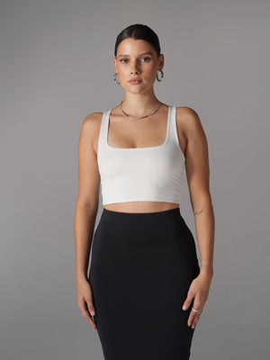 SIGNATURE - Cropped Tank • Coconut