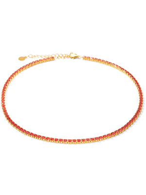 TENNIS CHOKER WILD BERRY • Color: 18K Yellow Gold