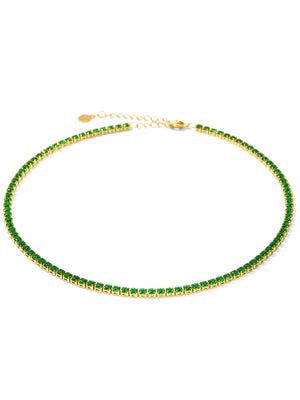 TENNIS CHOKER PERIDOT • Color: 18K Yellow Gold