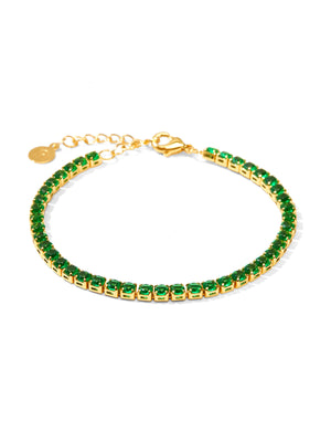 TENNIS BRACELET PERIDOT • Color: 18K Yellow Gold